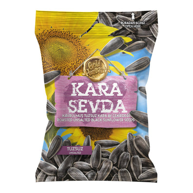 Kara Sevda Roasted Unsalted Black Sunflower Seeds 4.41 oz (125g)